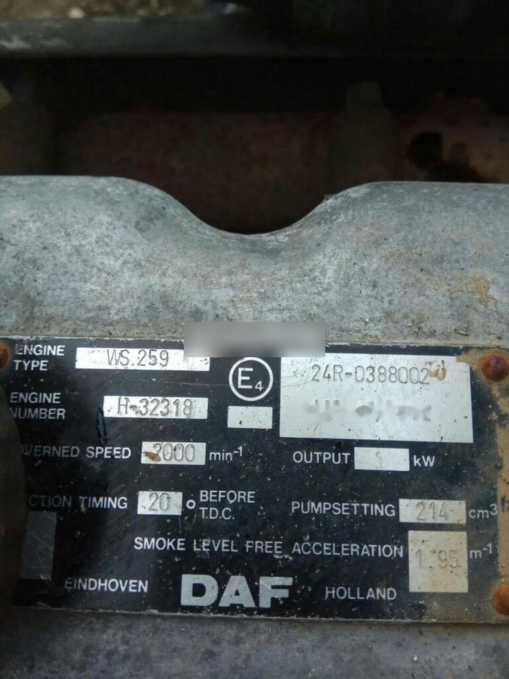 DAF ATI WS259 E2   DAF - Engine for Truck: picture 5 DAF ATI WS259 E2   DAF - Engine for Truck: picture 5