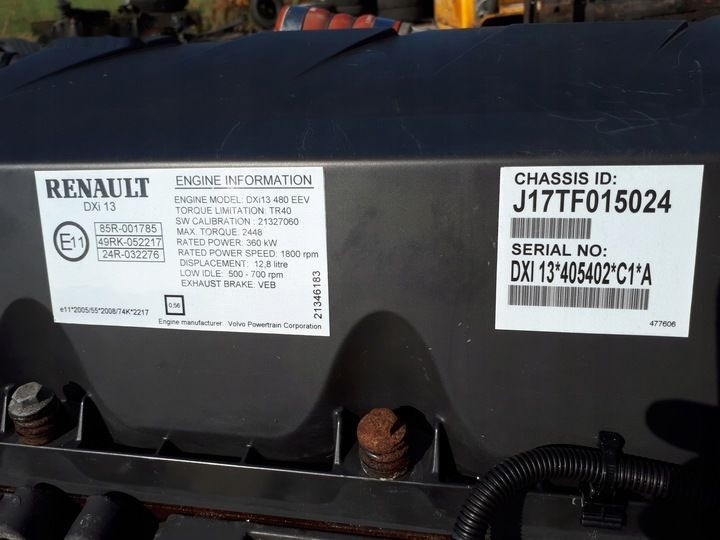Renault DXI13 480 EURO 5 EEV truck - Engine for Truck: picture 2 Renault DXI13 480 EURO 5 EEV truck - Engine for Truck: picture 2
