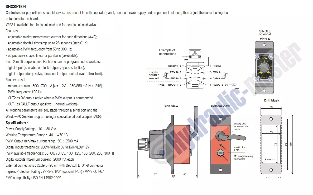 Front loader for tractor for Truck Full proportional valve 3 sections SPV 20-120 l/min 12 or 24 V plug and play det also available with Walvoil DPX100: picture 6