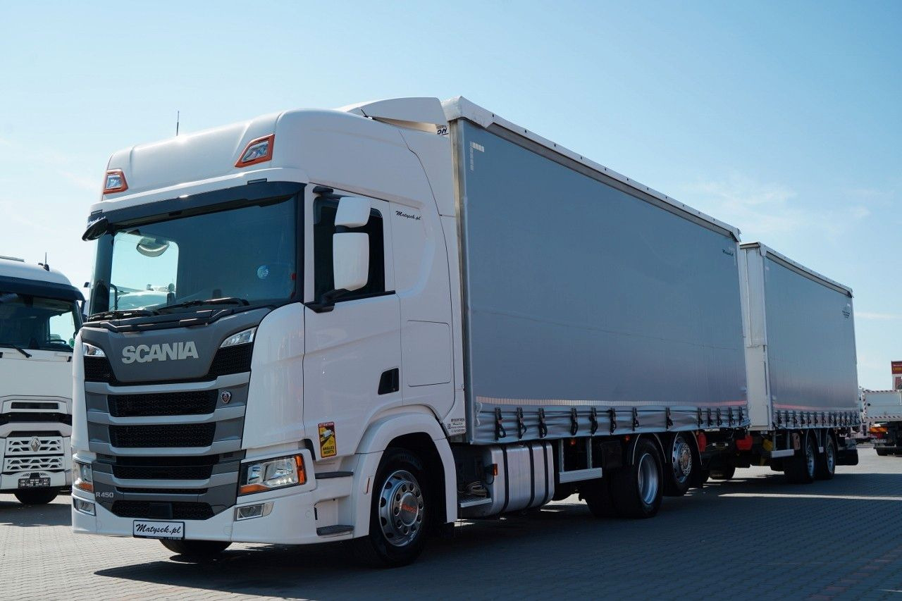Scania R 450 / ZESTAW TANDEM 120 M3 / PRZEJAZDOWY / OŚ - Curtain side truck: picture 1 Scania R 450 / ZESTAW TANDEM 120 M3 / PRZEJAZDOWY / OŚ - Curtain side truck: picture 1