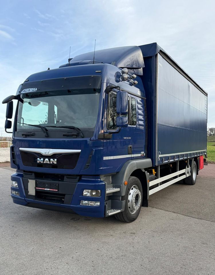 MAN TGM 18.340 / FIRANKA / SPROWADZONY / 9100 ŁADOWNOŚĆ / 18 PALET / E6 / WINDA / - Curtain side truck: picture 2 MAN TGM 18.340 / FIRANKA / SPROWADZONY / 9100 ŁADOWNOŚĆ / 18 PALET / E6 / WINDA / - Curtain side truck: picture 2