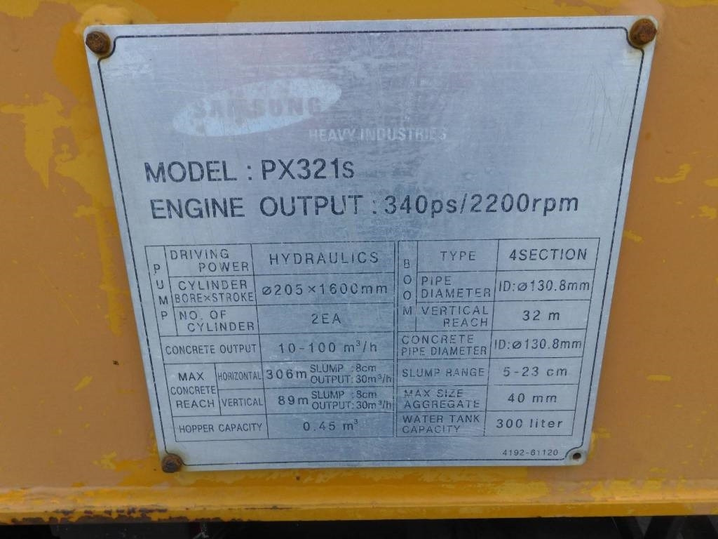 Stationary concrete pump Samsung PX321S: picture 9