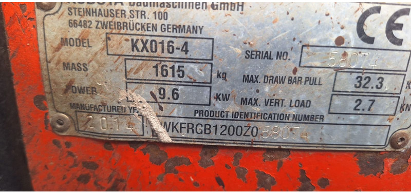 Kubota KXo 16-4 Minibagger - Mini excavator: picture 5 Kubota KXo 16-4 Minibagger - Mini excavator: picture 5
