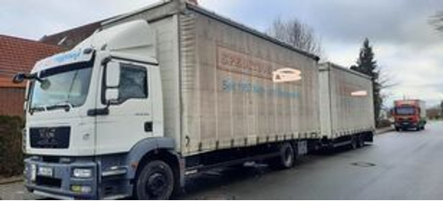 MAN TGM 12.250PS Plane/Spr.mit Anh. 120m3 - Curtain side truck: picture 1 MAN TGM 12.250PS Plane/Spr.mit Anh. 120m3 - Curtain side truck: picture 1