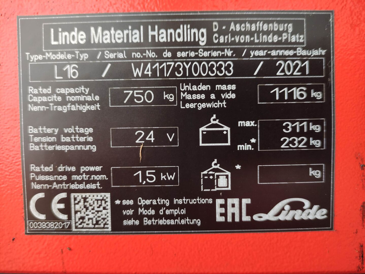Linde L16i-1173 - Stacker: picture 5 Linde L16i-1173 - Stacker: picture 5