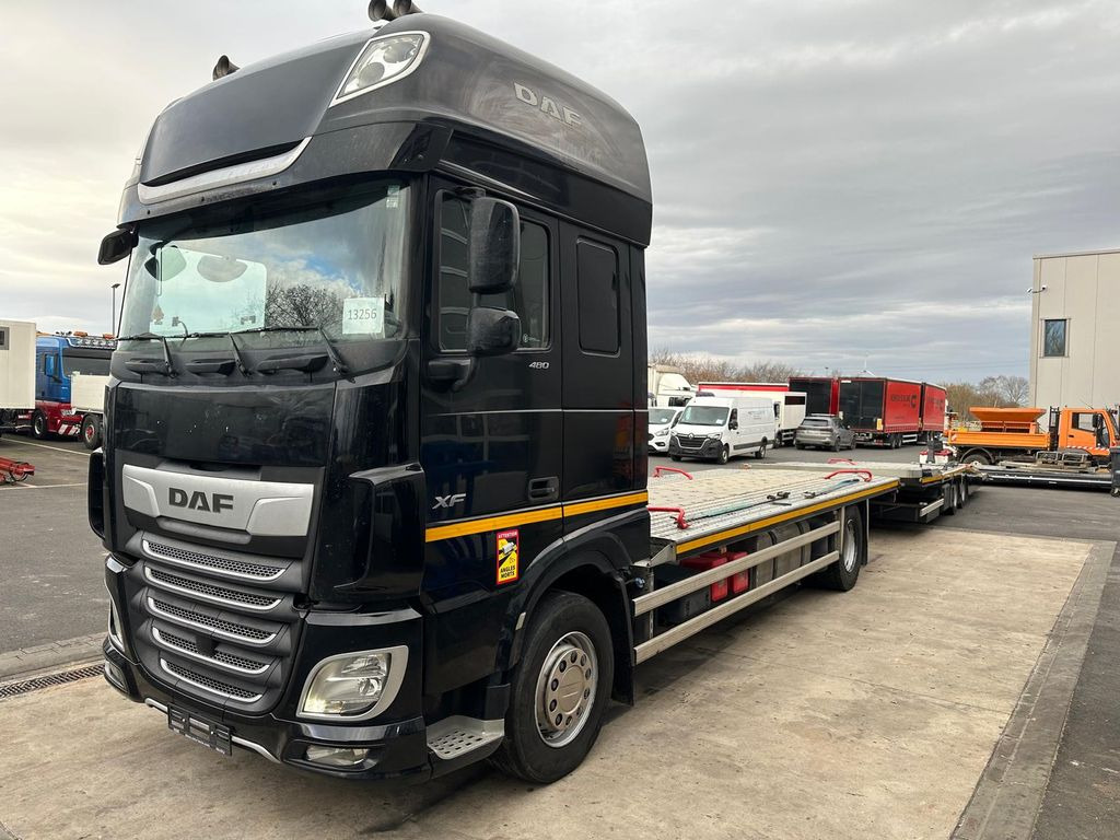 DAF 480FA*Flachzug*Aufstellbühne*VDI2700*Top! - Car transporter truck: picture 1 DAF 480FA*Flachzug*Aufstellbühne*VDI2700*Top! - Car transporter truck: picture 1