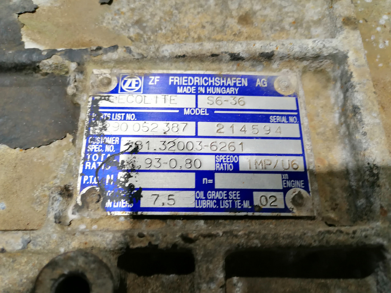 ZF ECOLITE S6-36 - Gearbox: picture 5 ZF ECOLITE S6-36 - Gearbox: picture 5