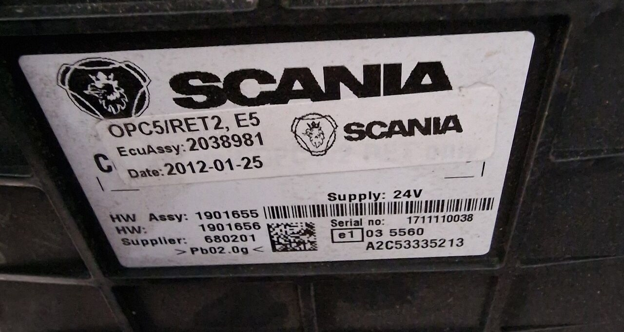 Scania Sterownik Moduł Skrzyni Retardera OPC 5 R 20389811901655 Scania OPC 5 Scania R 20389811901655 truck - ECU for Truck: picture 1 Scania Sterownik Moduł Skrzyni Retardera OPC 5 R 20389811901655 Scania OPC 5 Scania R 20389811901655 truck - ECU for Truck: picture 1