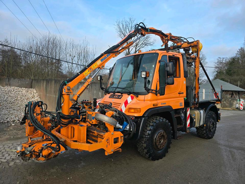 Unimog U400 2013 405/10 405/12 NKS-Z-UGN-43K Bluetec 5 Mercedes-Benz UGE UGN Mulag MKM700 Mähausleger Böschungsmäher Böschungsmulcher Küpper-Weisser IMS Salzstreuer - Other machinery: picture 1 Unimog U400 2013 405/10 405/12 NKS-Z-UGN-43K Bluetec 5 Mercedes-Benz UGE UGN Mulag MKM700 Mähausleger Böschungsmäher Böschungsmulcher Küpper-Weisser IMS Salzstreuer - Other machinery: picture 1