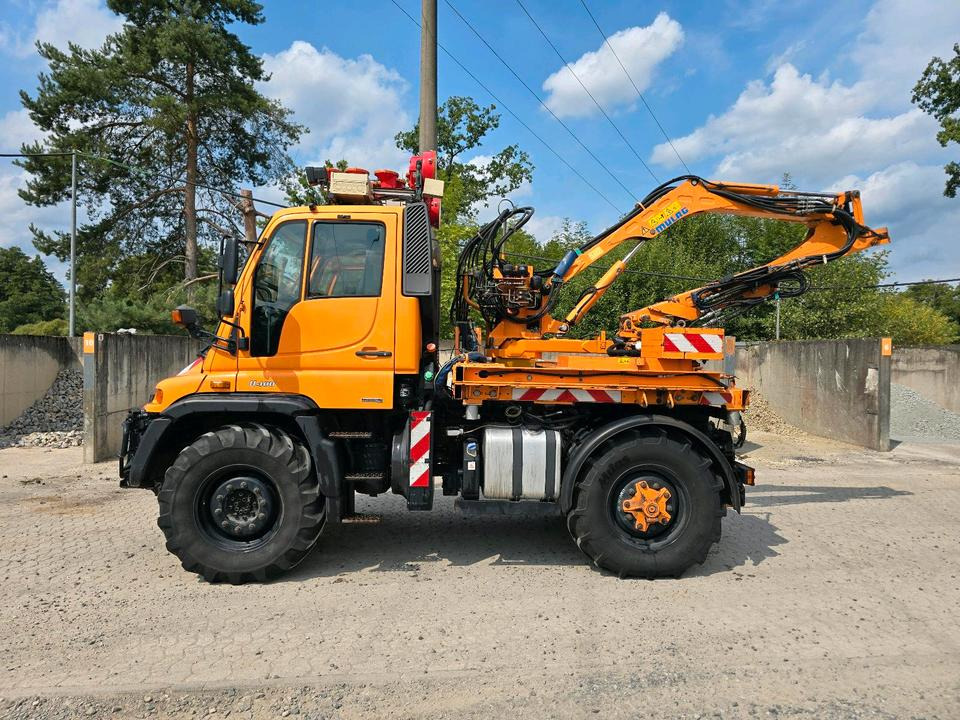 Snow removal vehicle Unimog U400 6-Zylinder 2010 405/10 405/12 NKS-Z-UGN-43K Bluetec 5 Mercedes-Benz  UGE UGN Mulag MHU 800  Mähausleger Böschungsmäher Böschungsmulcher Küpper-Weisser IMS Salzstreuer: picture 7