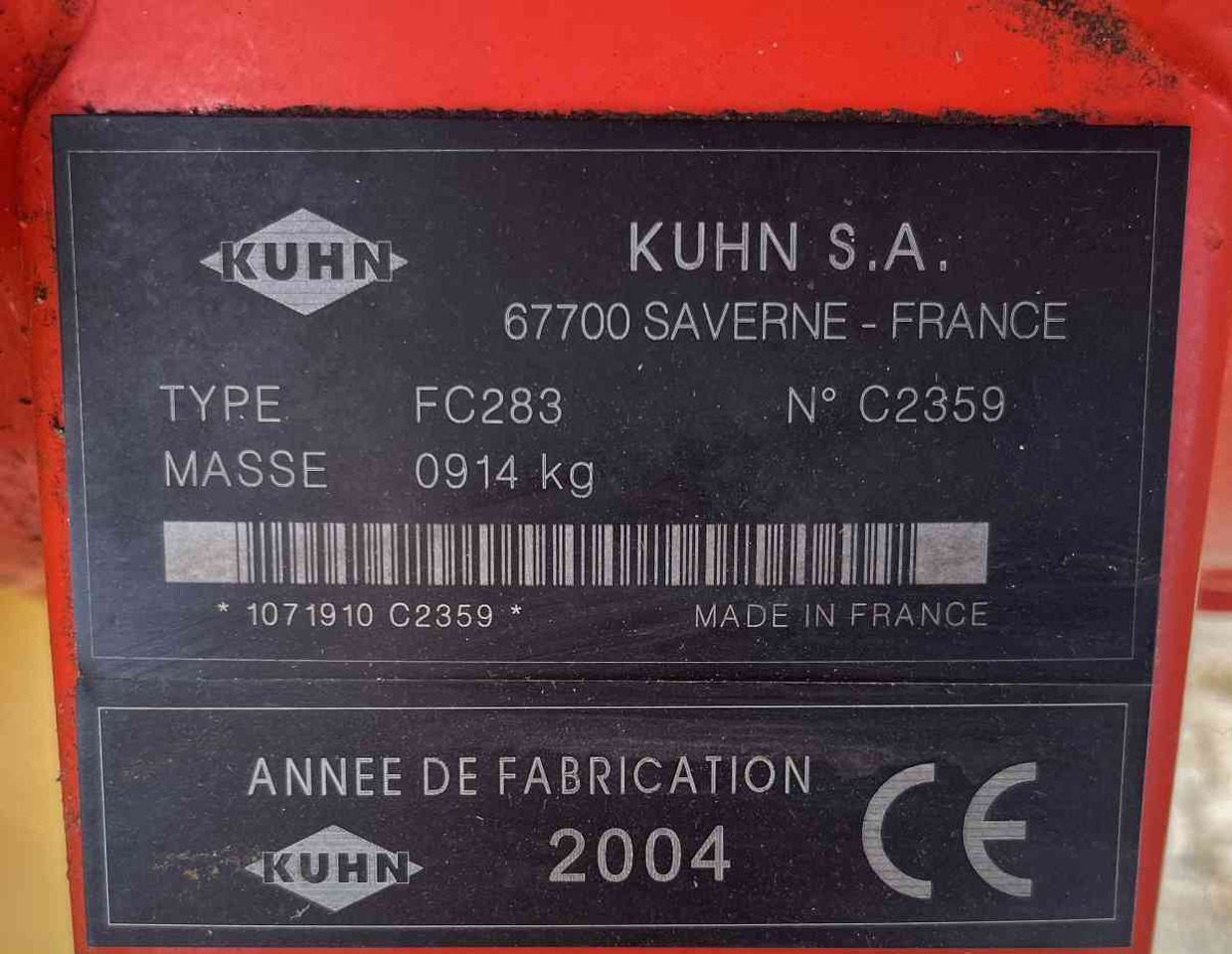 Kuhn FC283 schijvenmaaier achtermaaier weidebouwmachines - Mower: picture 4 Kuhn FC283 schijvenmaaier achtermaaier weidebouwmachines - Mower: picture 4