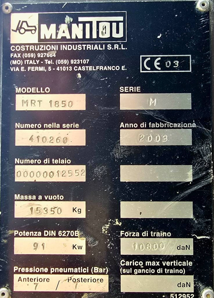Leasing of Manitou MRT 1850 M Manitou MRT 1850 M: picture 9 Leasing of Manitou MRT 1850 M Manitou MRT 1850 M: picture 9
