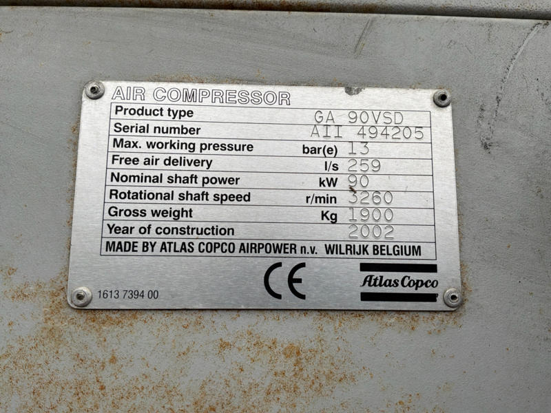 Atlas-Copco GA90VSD Ff - Garage equipment: picture 5 Atlas-Copco GA90VSD Ff - Garage equipment: picture 5