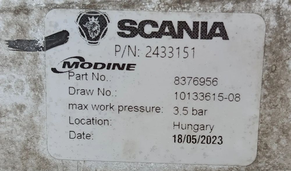 Scania S CHŁODNICA POWIETRZA INTERCOOLER 2433151 - Cooling system: picture 3 Scania S CHŁODNICA POWIETRZA INTERCOOLER 2433151 - Cooling system: picture 3
