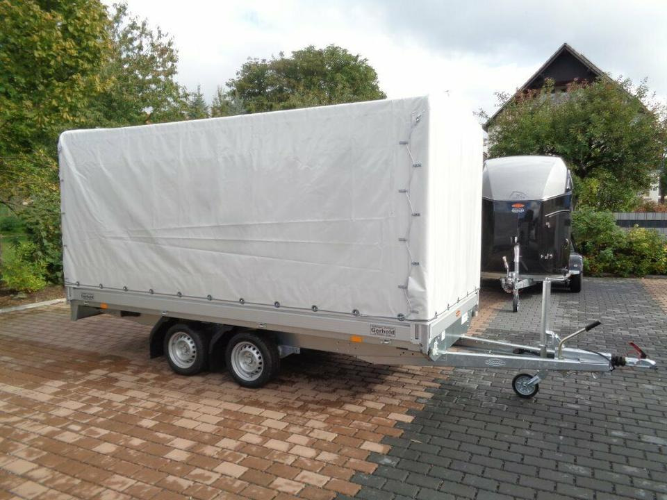 PKW-Anhänger Hochlader 2,7 to. HL-AL 4118/27 F Plane u. Sp. - Curtainsider trailer: picture 1 PKW-Anhänger Hochlader 2,7 to. HL-AL 4118/27 F Plane u. Sp. - Curtainsider trailer: picture 1