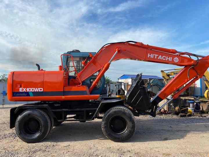 Used Hitachi Ex100WD Wheel Excavator for Sale Japan Made Hitachi Ex100wd Wheeled Excavator for Sale - Wheel excavator: picture 2 Used Hitachi Ex100WD Wheel Excavator for Sale Japan Made Hitachi Ex100wd Wheeled Excavator for Sale - Wheel excavator: picture 2