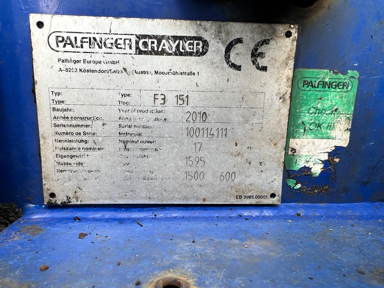 PALFINGER CRAYLER PALFINGER CRAYLER F3 151 - Truck mounted forklift: picture 5 PALFINGER CRAYLER PALFINGER CRAYLER F3 151 - Truck mounted forklift: picture 5