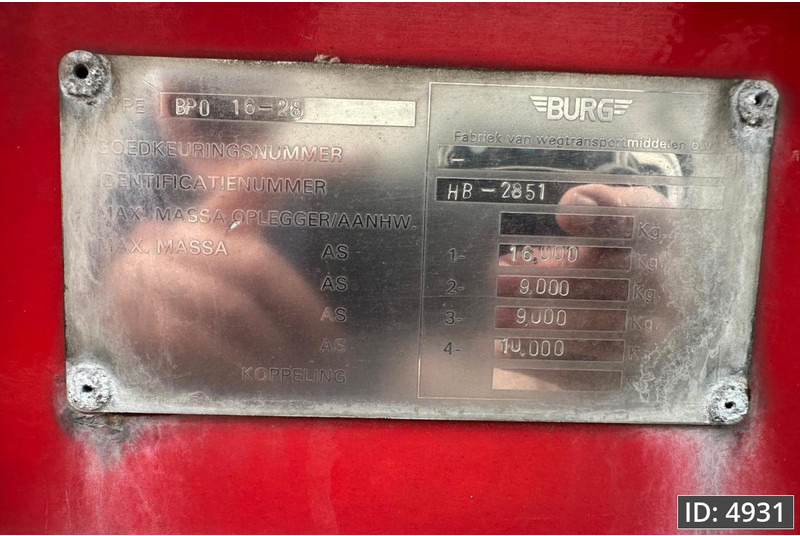Burg BPO 16-28 / Fuel tanker / 47400L / 5 Comp / ADR, ADR - Tanker semi-trailer: picture 5 Burg BPO 16-28 / Fuel tanker / 47400L / 5 Comp / ADR, ADR - Tanker semi-trailer: picture 5