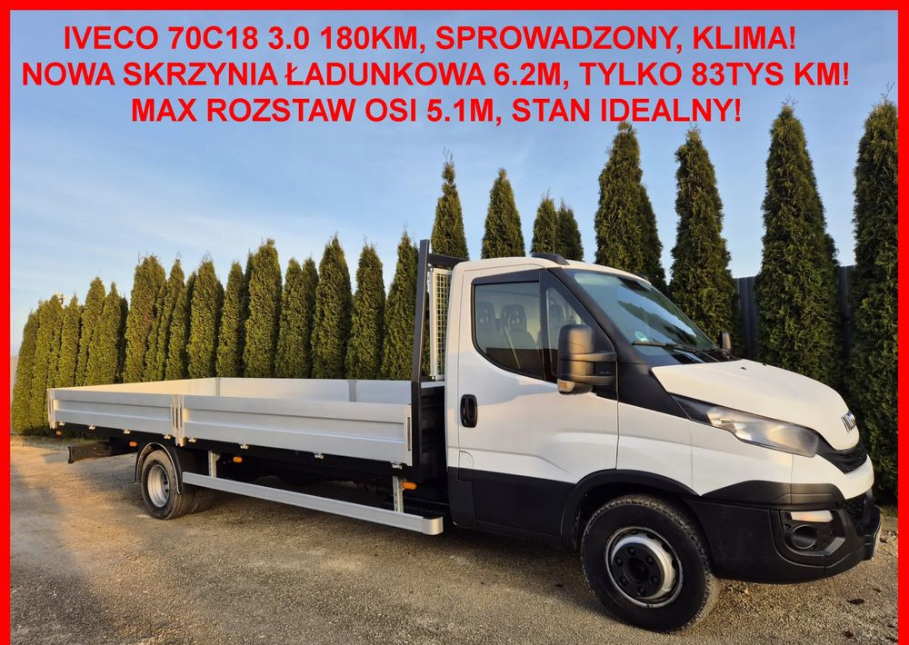 Iveco 70C18 3.0 180KM/ Skrzyniowy / 1 Właściciel/ Himatic 8b/ Rozstaw osi max 5.1m/ - Open body delivery van: picture 1 Iveco 70C18 3.0 180KM/ Skrzyniowy / 1 Właściciel/ Himatic 8b/ Rozstaw osi max 5.1m/ - Open body delivery van: picture 1