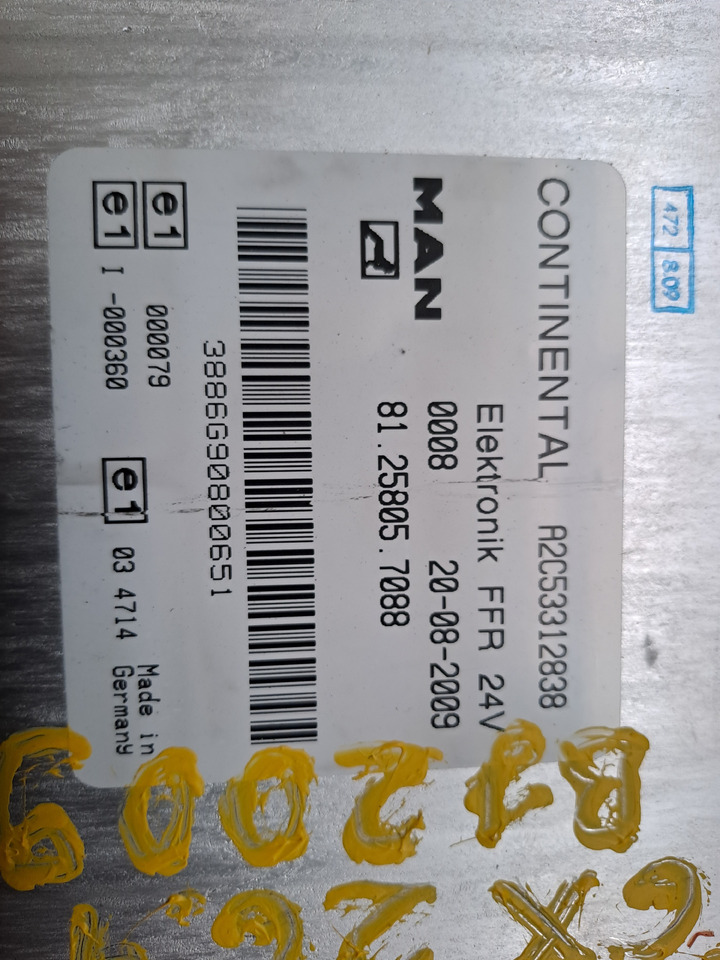 Gebrauchtes MAN TGX 26.440 Steuergerät Fahrzeugführungs - Rechner, Artikel - Nr. : 81.25805 - 7088 - ECU for Truck: picture 2 Gebrauchtes MAN TGX 26.440 Steuergerät Fahrzeugführungs - Rechner, Artikel - Nr. : 81.25805 - 7088 - ECU for Truck: picture 2