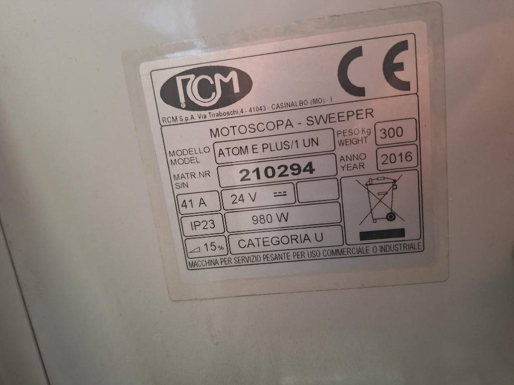 Industrial sweeper RCM Atom E Plus/1 UN: picture 8