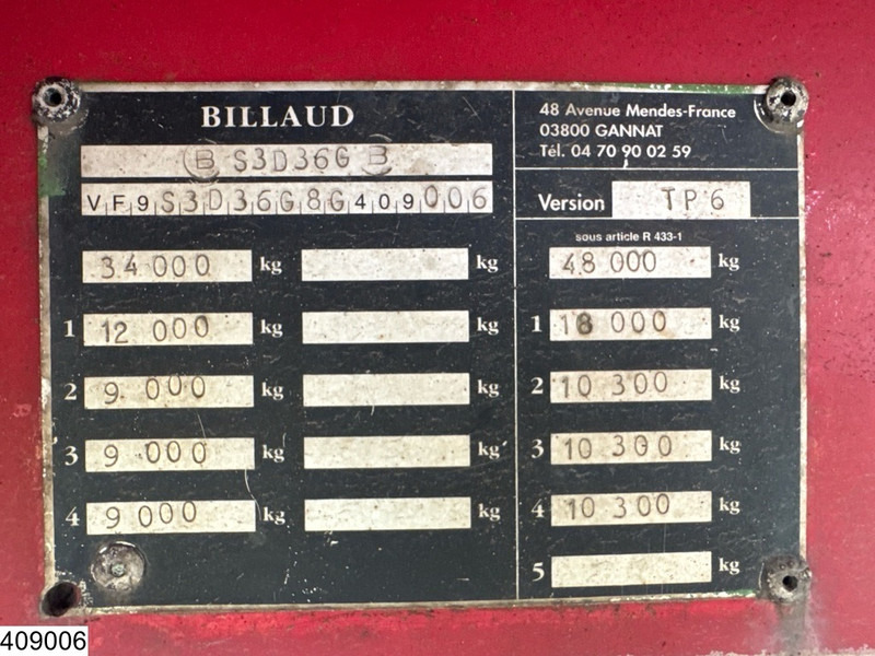 Billaud Chassis Wood transport, Jonsered, Extendable. - Timber semi-trailer: picture 4 Billaud Chassis Wood transport, Jonsered, Extendable. - Timber semi-trailer: picture 4
