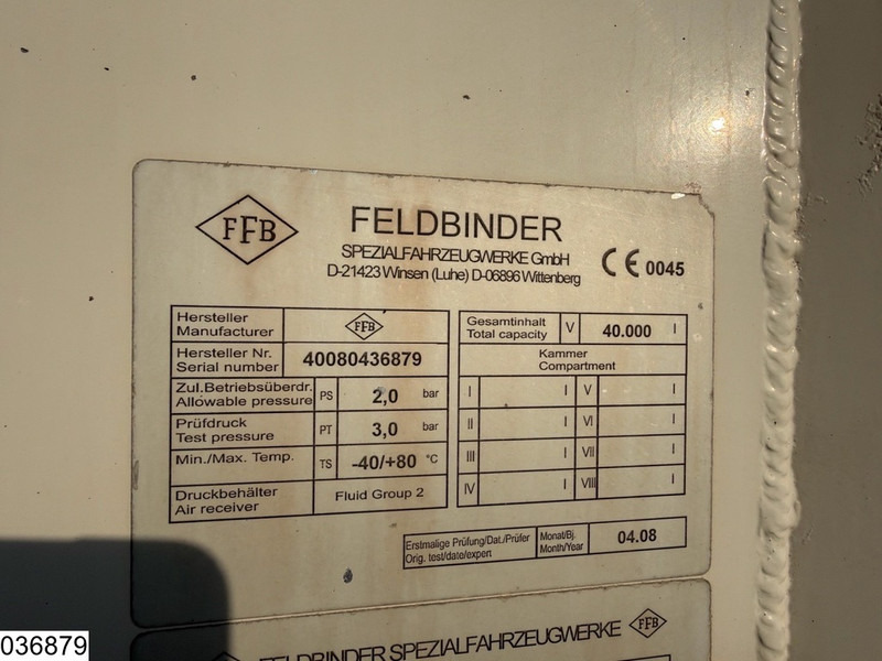 Feldbinder Silo 40. 000 Liter, 1 Comp - Tanker semi-trailer: picture 4 Feldbinder Silo 40. 000 Liter, 1 Comp - Tanker semi-trailer: picture 4