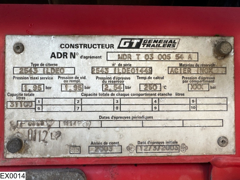 GENERAL TRAILERS Bitum 31.100 Liter, 1 Comp - Tanker semi-trailer: picture 5 GENERAL TRAILERS Bitum 31.100 Liter, 1 Comp - Tanker semi-trailer: picture 5