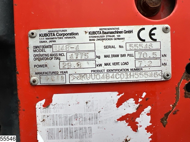Kubota U 48 29,8KW, 1 bucket, 3681h - Mini excavator: picture 5 Kubota U 48 29,8KW, 1 bucket, 3681h - Mini excavator: picture 5
