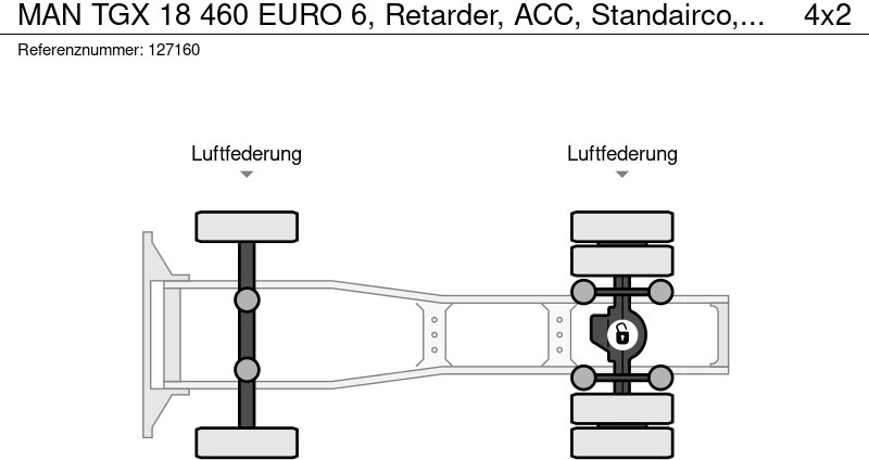 Tractor unit MAN TGX 18 460 EURO 6, Retarder, ACC, Standairco, Mega: picture 14