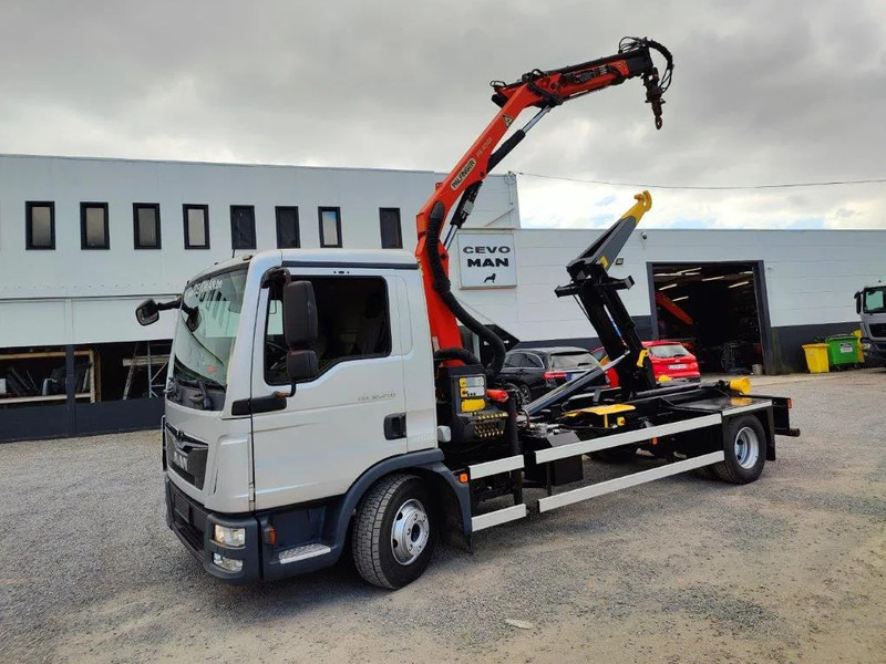 MAN TGL 12.250 Containersysteem Jimeca met kraan Palfinger PK4501 - Hook lift truck, Crane truck: picture 1 MAN TGL 12.250 Containersysteem Jimeca met kraan Palfinger PK4501 - Hook lift truck, Crane truck: picture 1
