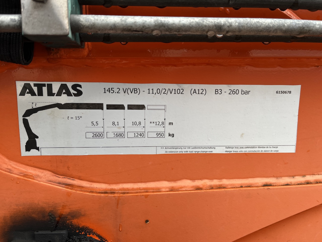 Dropside/ Flatbed truck, Crane truck MAN TGX 26.480 6x2  Atlas 145.2 Baustoff: picture 7