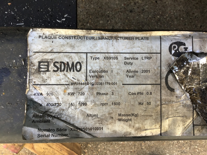 MTU 16V2000 GENERATOR 900KVA USED - Generator set: picture 5 MTU 16V2000 GENERATOR 900KVA USED - Generator set: picture 5