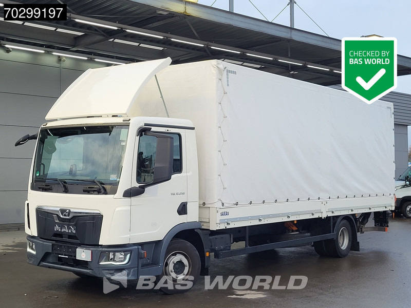 MAN TGL 12.250 4X2 12tonner 1500kg Ladebordwand Automatic Cruise Control Euro 6 - Curtain side truck: picture 1 MAN TGL 12.250 4X2 12tonner 1500kg Ladebordwand Automatic Cruise Control Euro 6 - Curtain side truck: picture 1