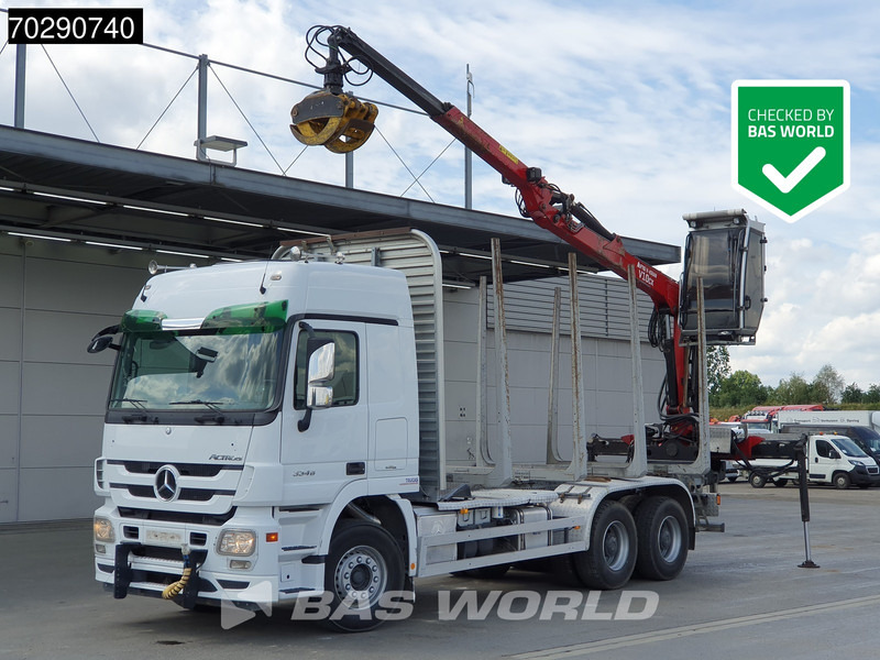 Mercedes-Benz Actros 3346 6X4 Original KM's! Wood Crane Big-Axle Steelsuspension Euro 5 - Timber truck, Crane truck: picture 1 Mercedes-Benz Actros 3346 6X4 Original KM's! Wood Crane Big-Axle Steelsuspension Euro 5 - Timber truck, Crane truck: picture 1