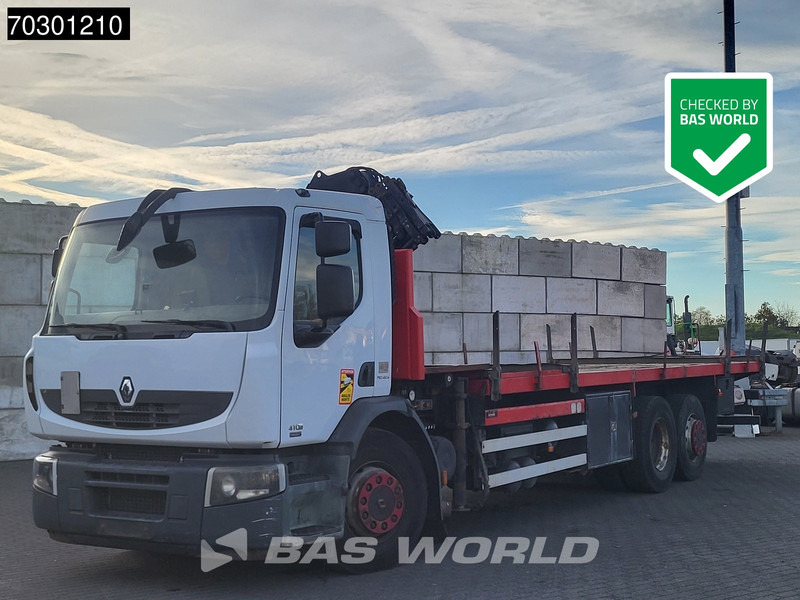 Renault Premium 410 6X2 Terex 120.2E - A3L Kran Crane Lift-Axle Manual Euro 5 - Dropside/ Flatbed truck, Crane truck: picture 1 Renault Premium 410 6X2 Terex 120.2E - A3L Kran Crane Lift-Axle Manual Euro 5 - Dropside/ Flatbed truck, Crane truck: picture 1