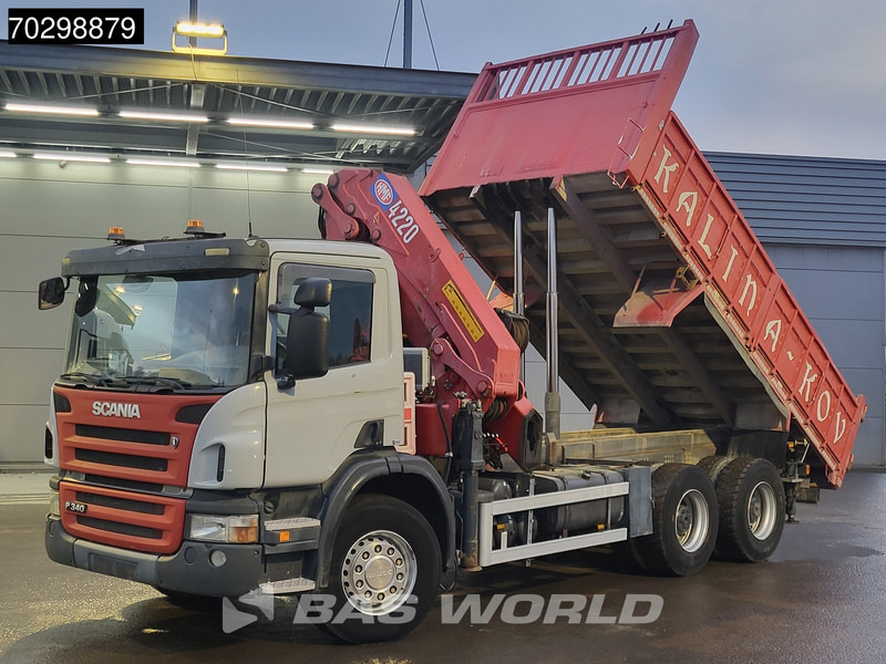 Scania P340 6X4 HMF 4220 K6 Crane Winch Tipper Full Steel Manual Gearbox - Tipper, Crane truck: picture 2 Scania P340 6X4 HMF 4220 K6 Crane Winch Tipper Full Steel Manual Gearbox - Tipper, Crane truck: picture 2