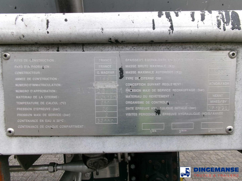 Tanker semi-trailer Magyar Bitumen tank inox 32 m3 / 1 comp: picture 20