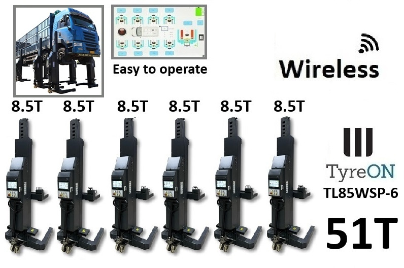 TL85WSP-6 51T wireless - 6 x 8,5 T - battery 24V DC / 3 kW per column - Garage equipment: picture 1 TL85WSP-6 51T wireless - 6 x 8,5 T - battery 24V DC / 3 kW per column - Garage equipment: picture 1