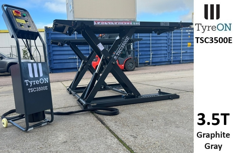 TSC3500E mobile midrise car scissor lift with electrical release - Capacity 3,5T - Lifting height 125 cm  - 230V - Graphite gray - Garage equipment: picture 2 TSC3500E mobile midrise car scissor lift with electrical release - Capacity 3,5T - Lifting height 125 cm  - 230V - Graphite gray - Garage equipment: picture 2