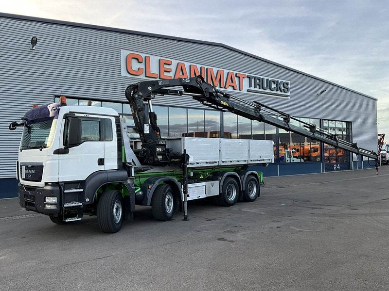 MAN TGA 41.440 8x4 Full Steel AJK 26 Ton haakarmsysteem + Laadplateau met Hiab 28 Tonmeter laadkraan - Hook lift truck: picture 1 MAN TGA 41.440 8x4 Full Steel AJK 26 Ton haakarmsysteem + Laadplateau met Hiab 28 Tonmeter laadkraan - Hook lift truck: picture 1