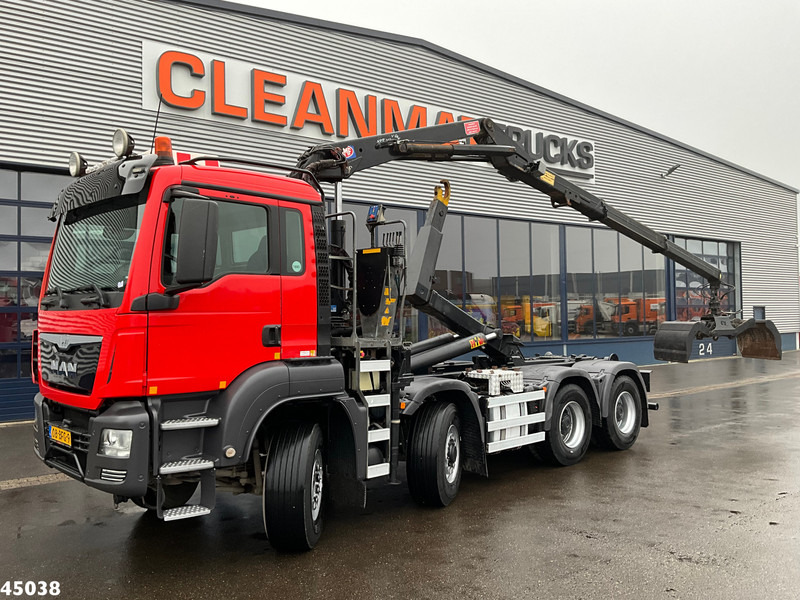 MAN TGS 35.400 8x6 Euro 6 HMF 16 Tonmeter Z-kraan - Hook lift truck, Crane truck: picture 1 MAN TGS 35.400 8x6 Euro 6 HMF 16 Tonmeter Z-kraan - Hook lift truck, Crane truck: picture 1
