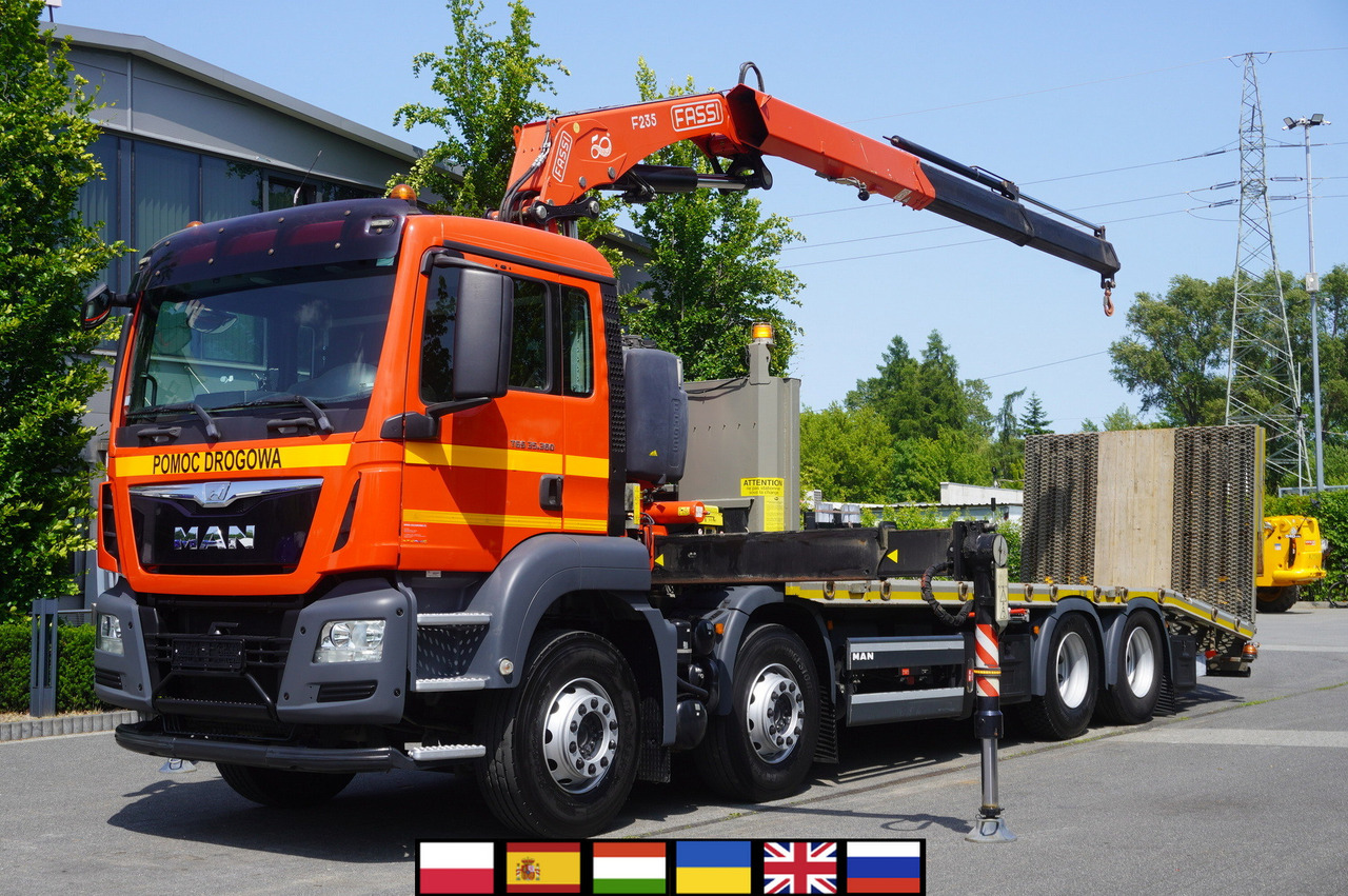 MAN TGS 35.360 E6 8x2 / FASSI F235 crane / 6.5 T cap. / 8.3 m reach - Car transporter truck, Crane truck: picture 1 MAN TGS 35.360 E6 8x2 / FASSI F235 crane / 6.5 T cap. / 8.3 m reach - Car transporter truck, Crane truck: picture 1