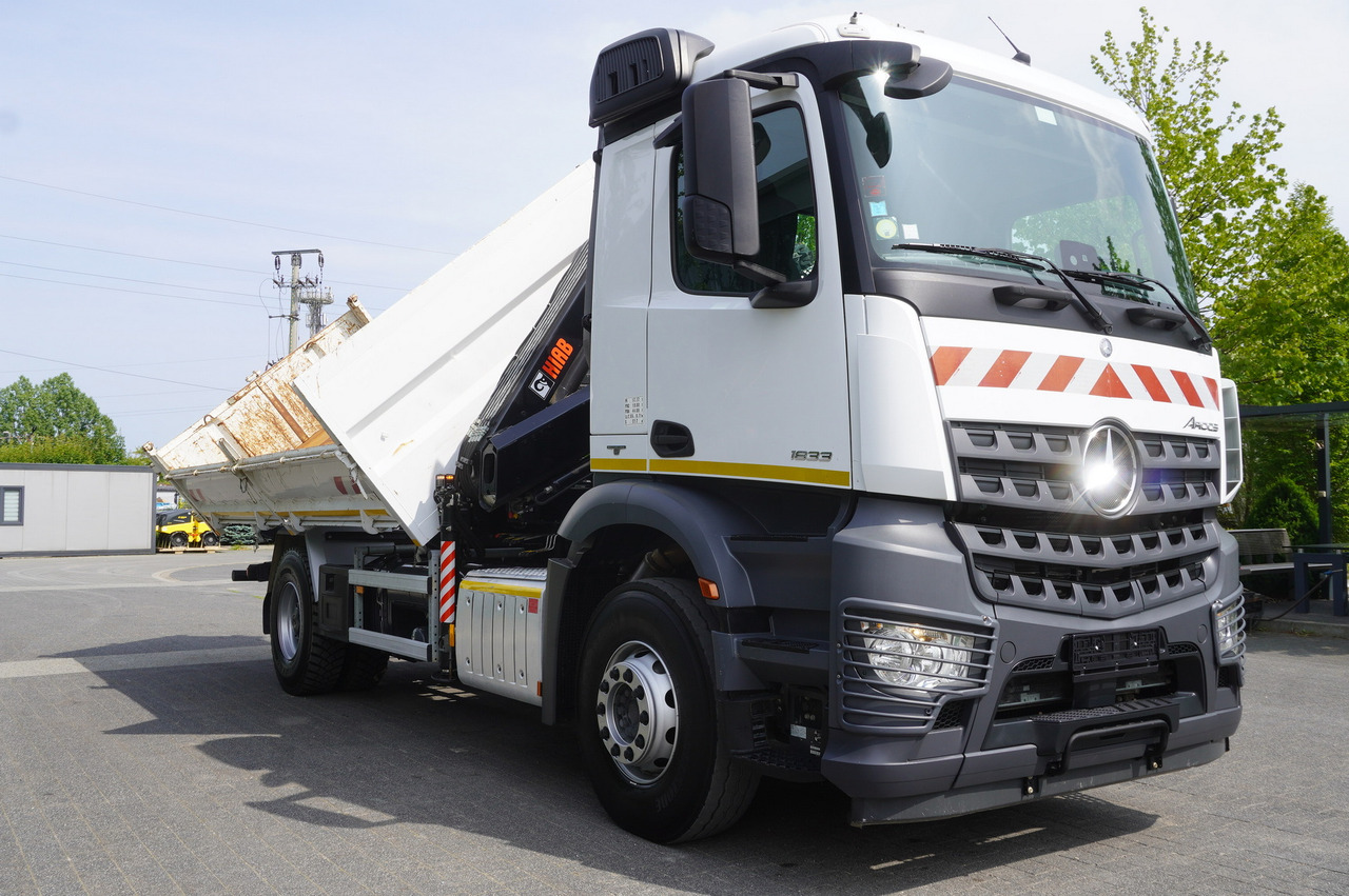 Crane truck, Crane truck MERCEDES-BENZ Arocs 1833 / 87,000 km!!! / Hds HIAB X-DUO 128 B-2 / three-sided tipper: picture 16