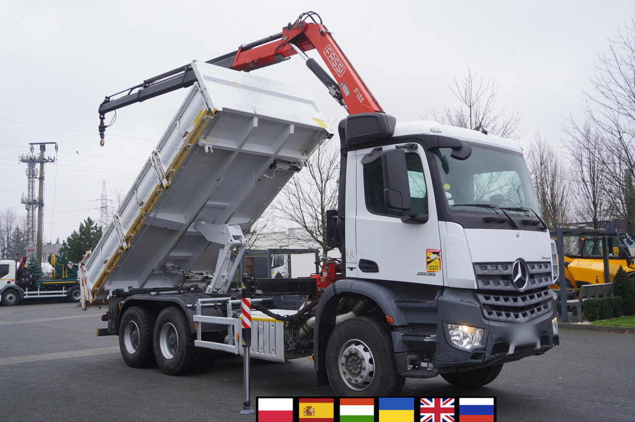MERCEDES-BENZ Arocs 2636 6x4 / 2-way tipper / Fassi F135A.0.23 / remote control / Rotator - Crane truck: picture 1 MERCEDES-BENZ Arocs 2636 6x4 / 2-way tipper / Fassi F135A.0.23 / remote control / Rotator - Crane truck: picture 1