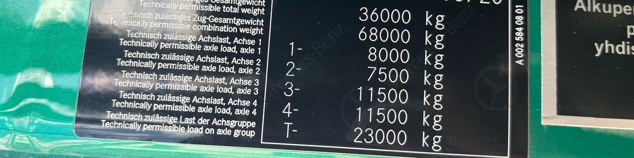 Mercedes-Benz Arocs 3563 8 × 4 / 630 HP / steered axle / Logging superstructure - Cab chassis truck: picture 2 Mercedes-Benz Arocs 3563 8 × 4 / 630 HP / steered axle / Logging superstructure - Cab chassis truck: picture 2