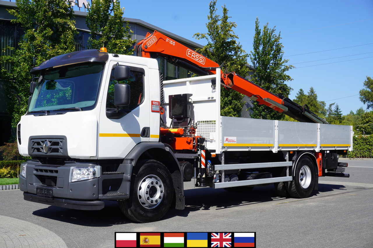 RENAULT C320 P 4x2 / FASSI crane 6.2 T / range 10 m / Flatbed 15 EPAL / 50 tho. km! - Dropside/ Flatbed truck, Crane truck: picture 1 RENAULT C320 P 4x2 / FASSI crane 6.2 T / range 10 m / Flatbed 15 EPAL / 50 tho. km! - Dropside/ Flatbed truck, Crane truck: picture 1