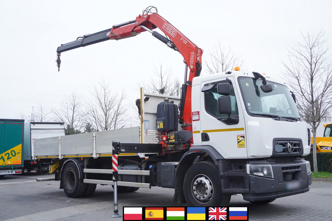 RENAULT RENAULT C280 DTI 8 / FASSI crane 5.6 T / 560 MTH / range 8 m / Flatbed 15 EPAL - Crane truck: picture 1 RENAULT RENAULT C280 DTI 8 / FASSI crane 5.6 T / 560 MTH / range 8 m / Flatbed 15 EPAL - Crane truck: picture 1