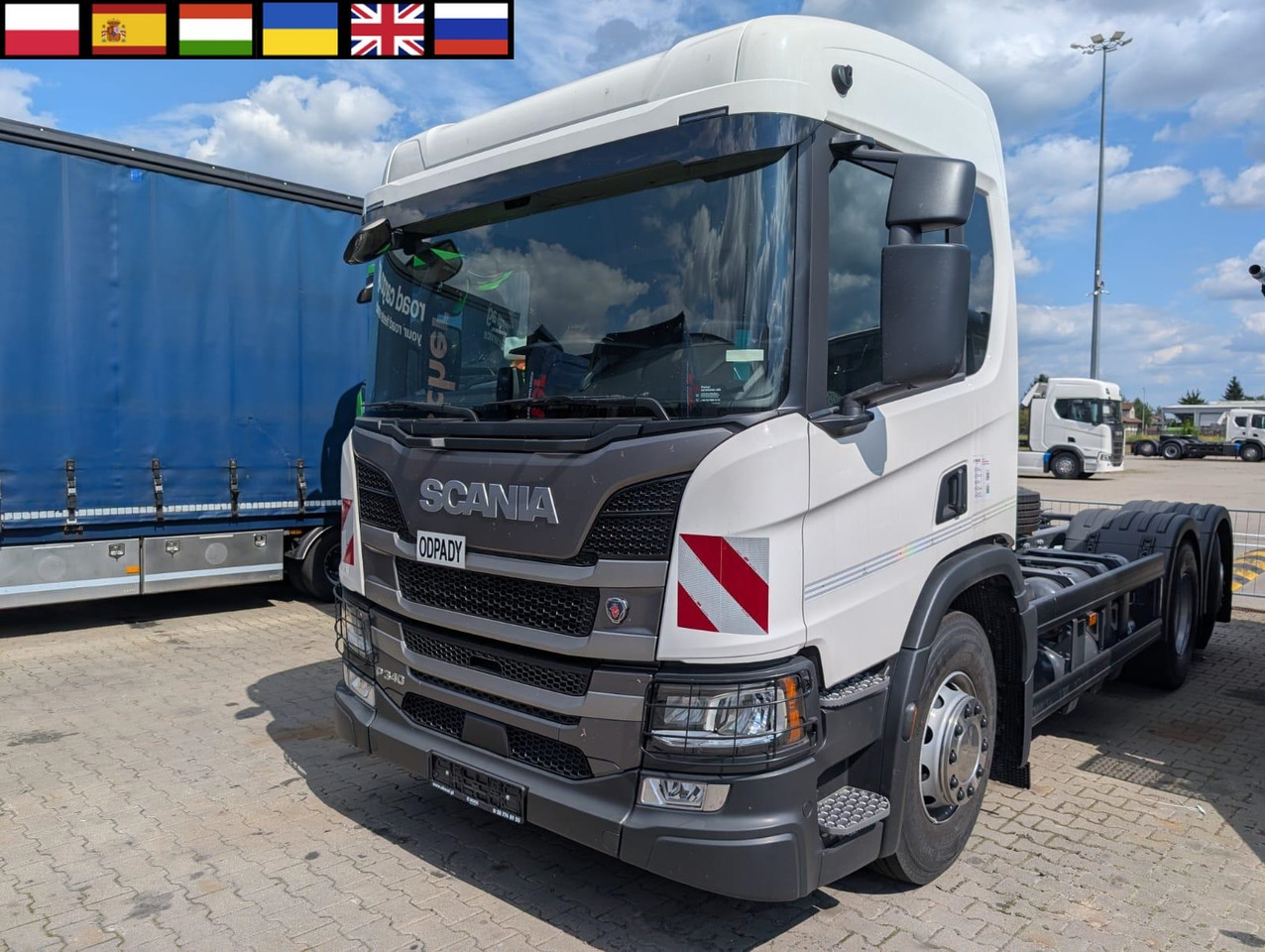 SCANIA P 340 B6x2*4NA / chassis frame / steering axle / CNG / large cab / 8 units - Refuse truck: picture 1 SCANIA P 340 B6x2*4NA / chassis frame / steering axle / CNG / large cab / 8 units - Refuse truck: picture 1