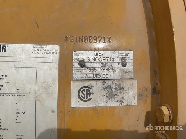2020 Cat C32 1137 kVA Skid-Mounted (Inoperable) Generator Set - Generator set: picture 5 2020 Cat C32 1137 kVA Skid-Mounted (Inoperable) Generator Set - Generator set: picture 5